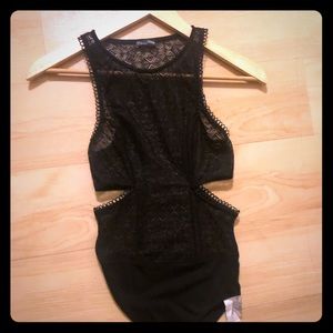 Zara Black lace bodysuit size small